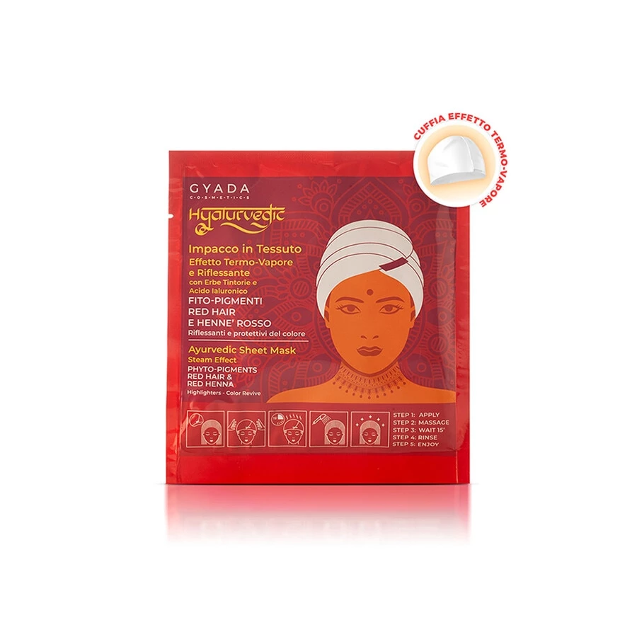 Gyada Cosmetics Hyalurvedic Impacco Ayurvedico In Tessuto Riflessante Red Hair Maschera Capelli